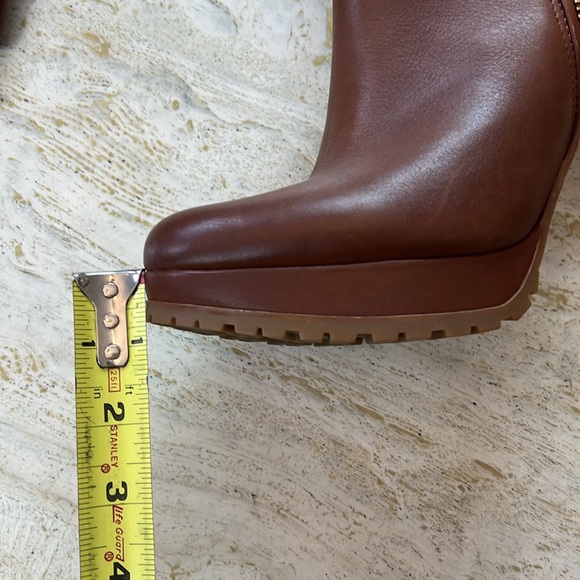 GIANNI BINI brown leather ankle boots women’s size 8 - 4.5 inch heel - Picture 14 of 15